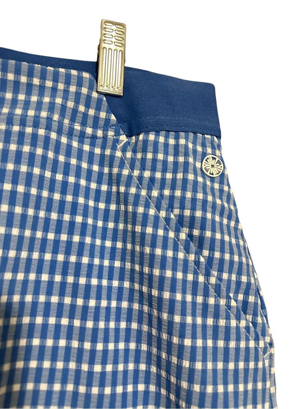 Lilly Pulitzer Luxletic Aona Skort 12 Morelle Blue Gingham UPF 50 Golf - Picture 5 of 8